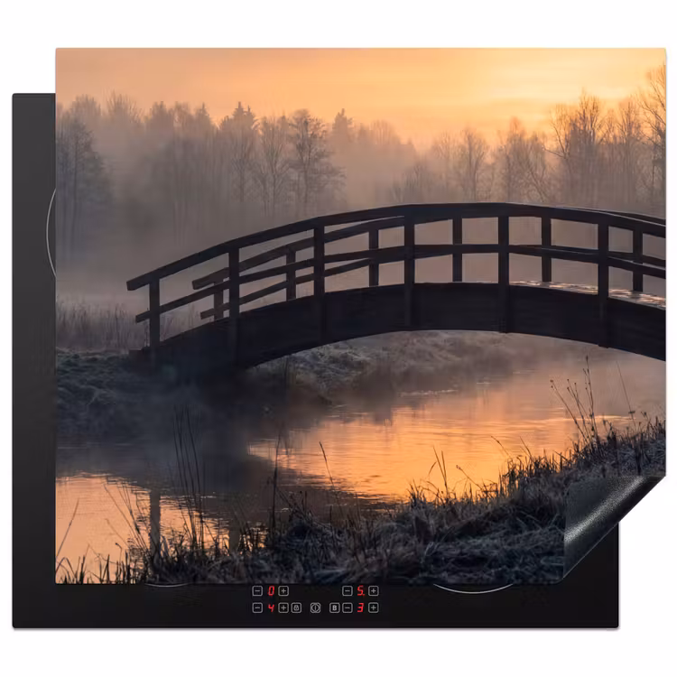 Inductie beschermer - Brug - Mist - Bomen - Water — 1