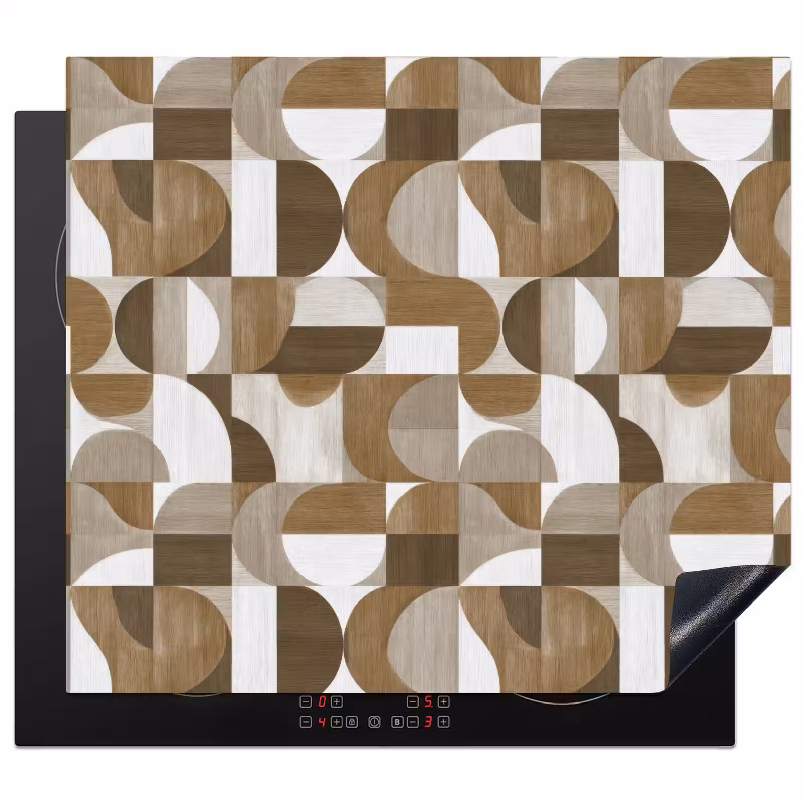 Inductie beschermer - Abstract - Retro - Bruin — 1