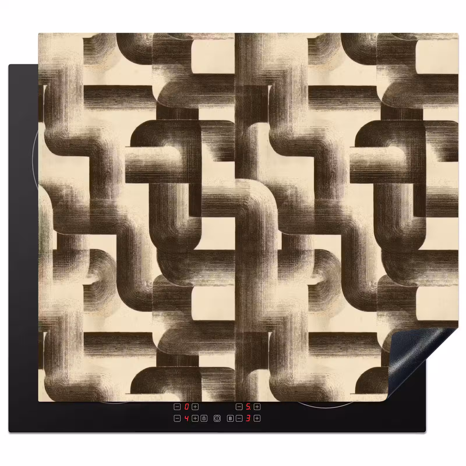 Inductie beschermer - Abstract - Retro - Zwart — 1