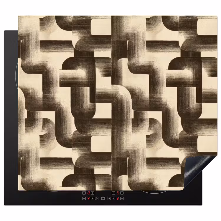 Inductie beschermer - Abstract - Retro - Zwart — 1