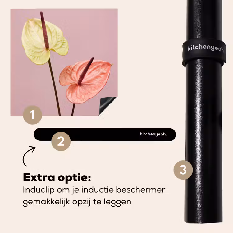 Inductie beschermer - Bloemen - Anthuriums - Geel - Roze — 8