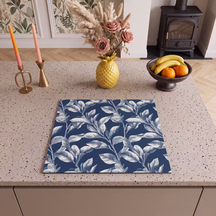 Inductie beschermer - Botanisch - Patroon - Blauw — 3