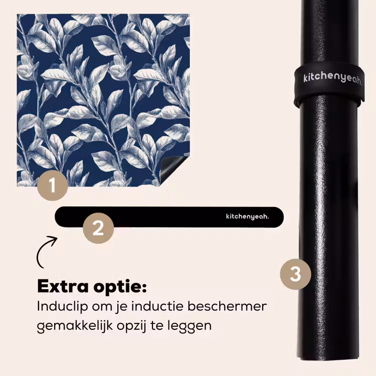 Inductie beschermer - Botanisch - Patroon - Blauw — 8