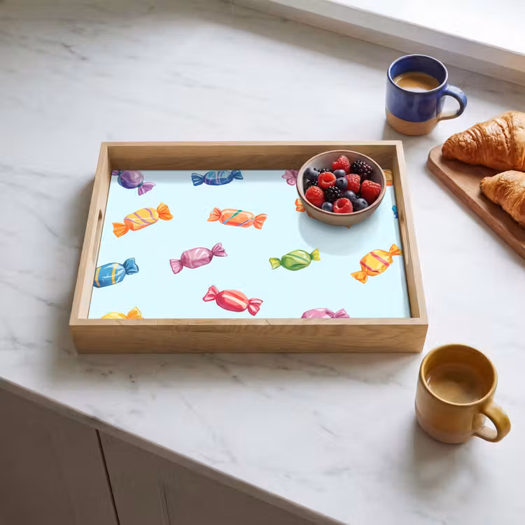 Dienblad - Blauw - Patroon - Snoep — 3