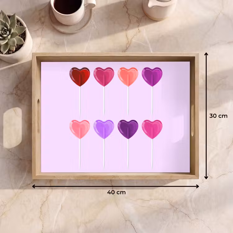 Dienblad - Lolly - Hart - Roze - Snoep — 7