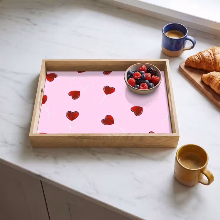 Dienblad - Roze - Hart - Lolly - Snoep — 3