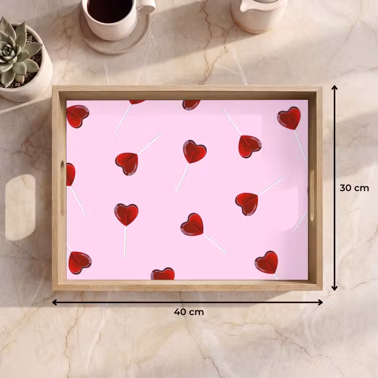 Dienblad - Roze - Hart - Lolly - Snoep — 7