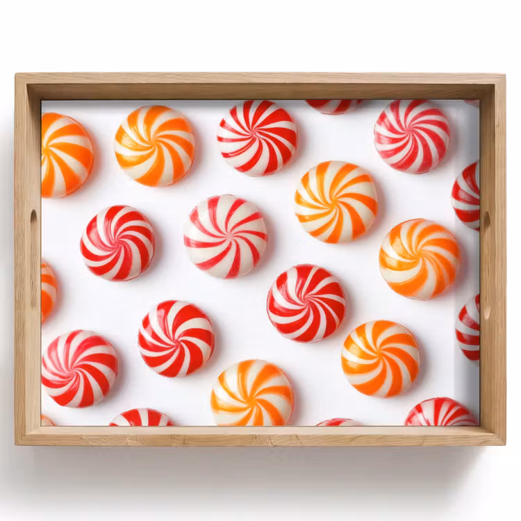 Dienblad - Snoep - Patroon - Rood - Oranje — 1