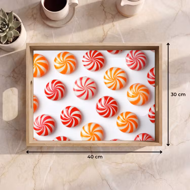 Dienblad - Snoep - Patroon - Rood - Oranje — 7