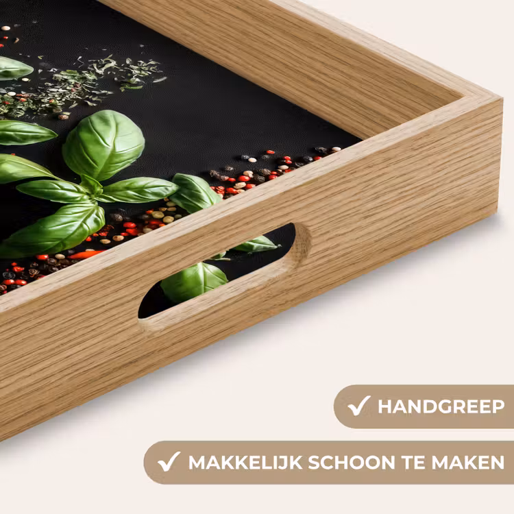 Dienblad - Chilipepers - Basilicum - Blaadjes - Rood — 8