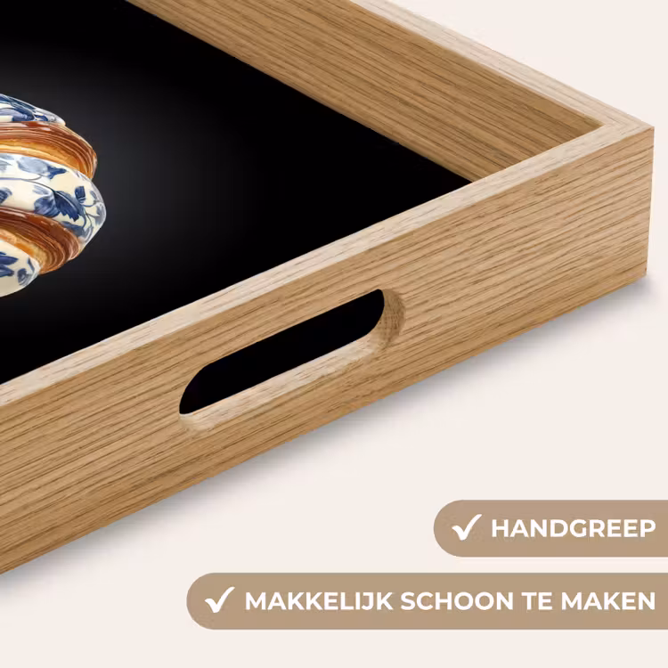 Dienblad - Croissant - Bloemenpatroon - Delftsblauw — 8