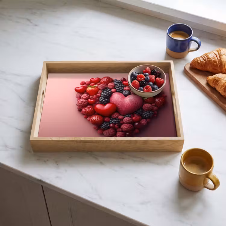 Dienblad - Fruit - Hartjes - Aardbeien - Frambozen - Bosbessen — 3