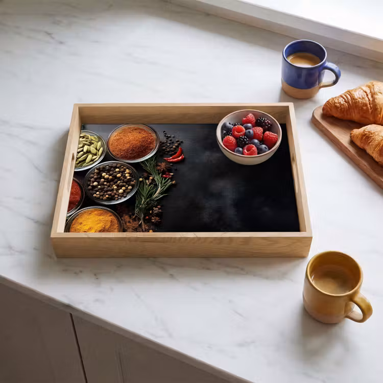 Dienblad - Glazen - Bakjes - Blaadjes - Kruiden — 3