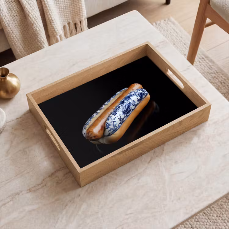 Dienblad - Hotdog - Porselein - Delfts blauw - Eten — 2