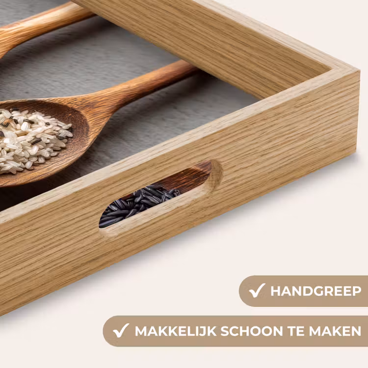 Dienblad - Houten - Lepels - Rijst - Zaden — 8