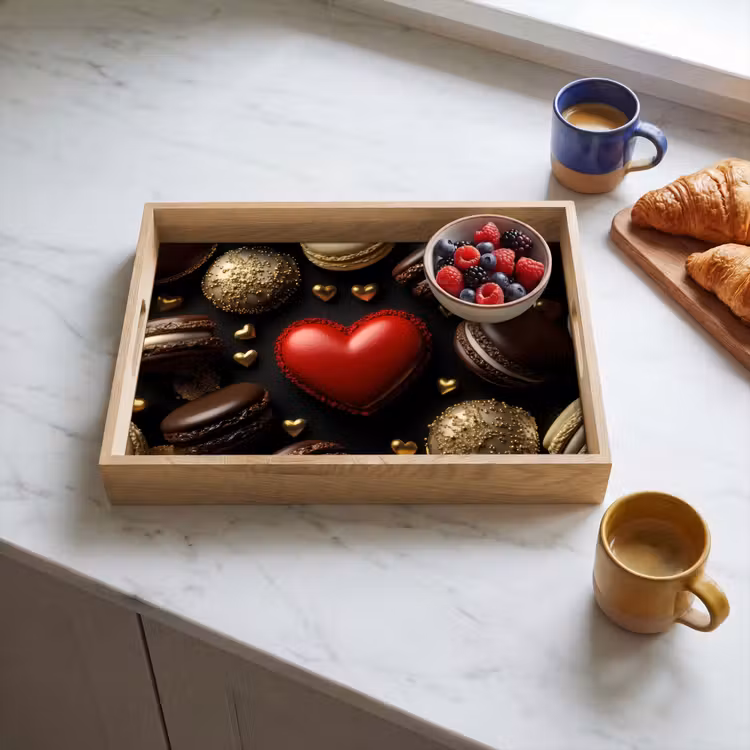 Dienblad - Macarons - Rood - Hart — 3