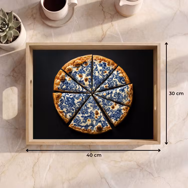 Dienblad - Pizza - Eten - Delftsblauw — 7