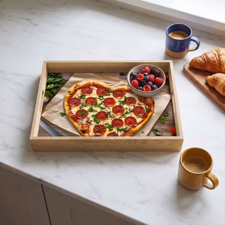 Dienblad - Pizza - Hart - Pepperoni - Tomaat — 3