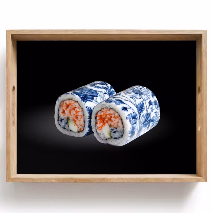 Dienblad - Sushi - Delfts blauw - Rijst - Vis - Elegant — 1