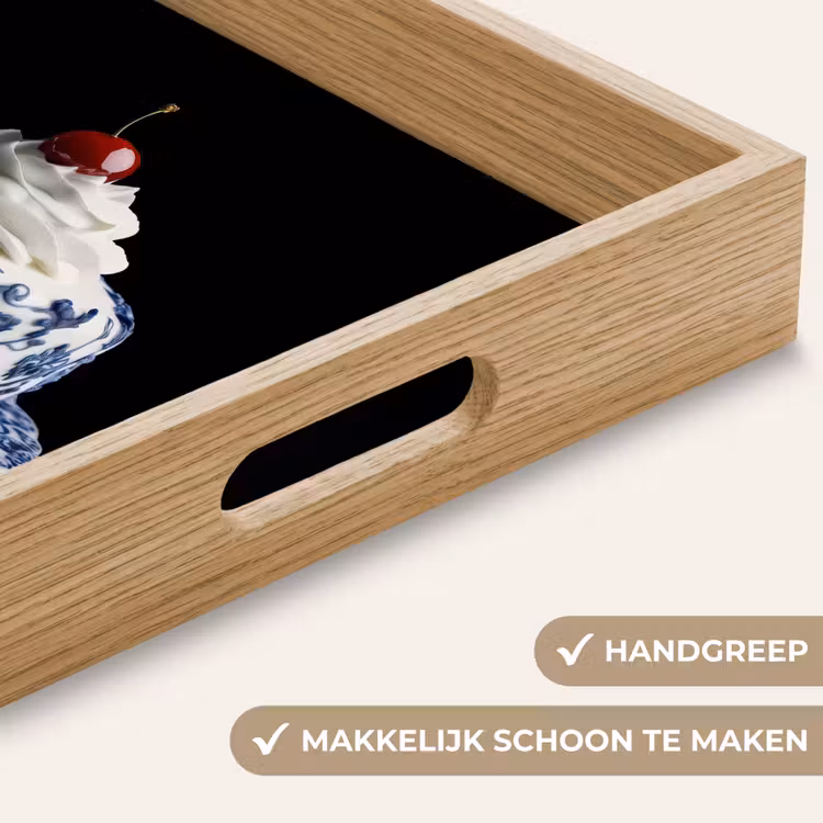 Dienblad - Taart - Slagroom - Kers - Bord - Delfts blauw — 8