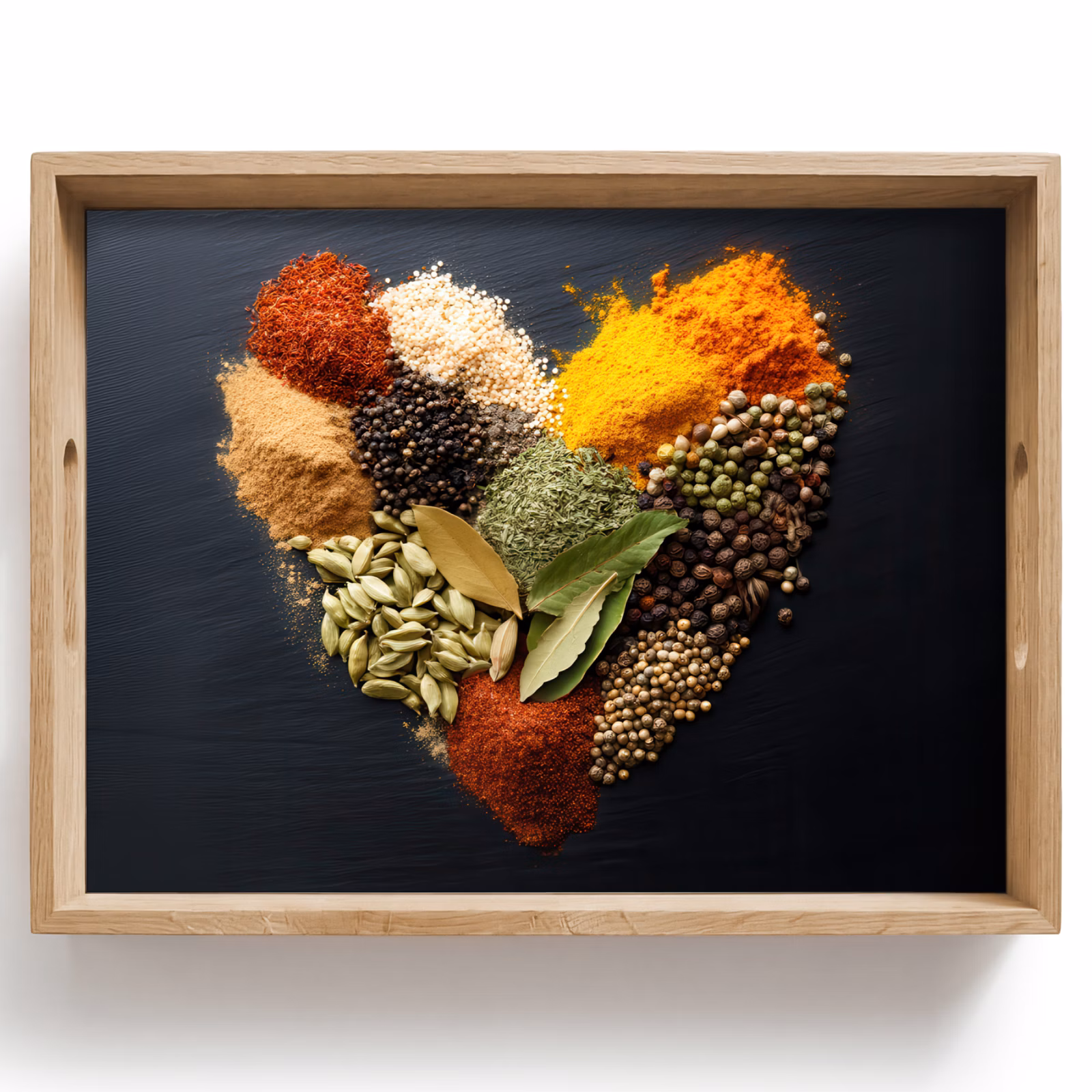 Dienblad - Specerijen - Mix - Hartvorm - Zwart — 1