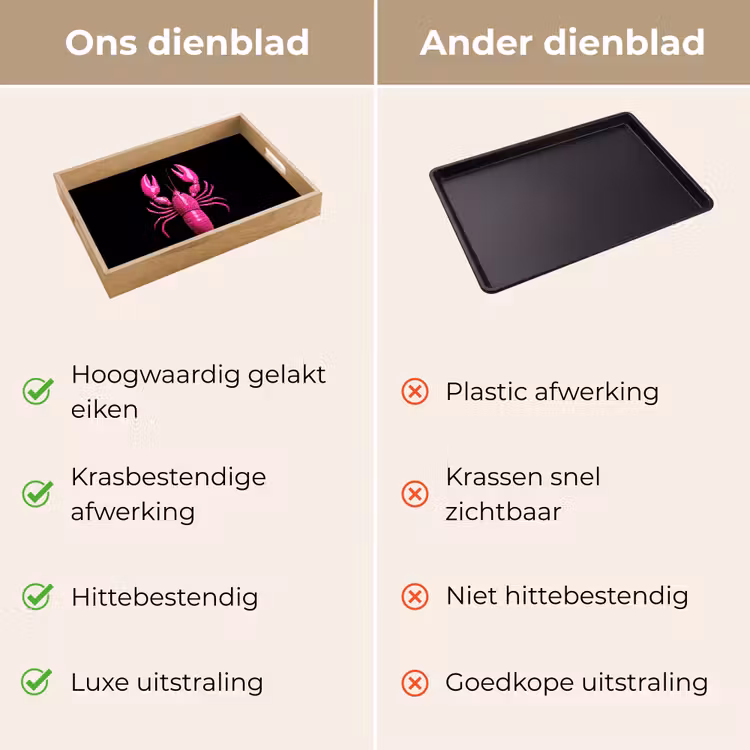 Dienblad - Kreeft - Felroze - Stippen - Opvallend — 9