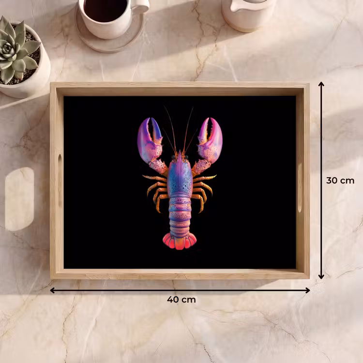 Dienblad - Kreeft - Paars - Roze - Zwart - Stippen - Lila — 7