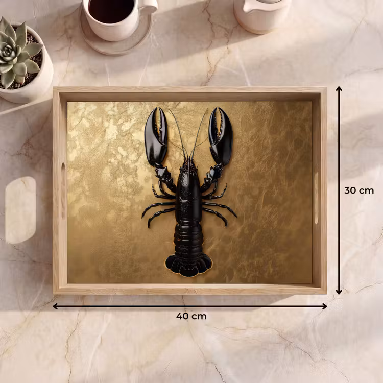 Dienblad - Kreeft - Zwart - Goud - Luxe — 7