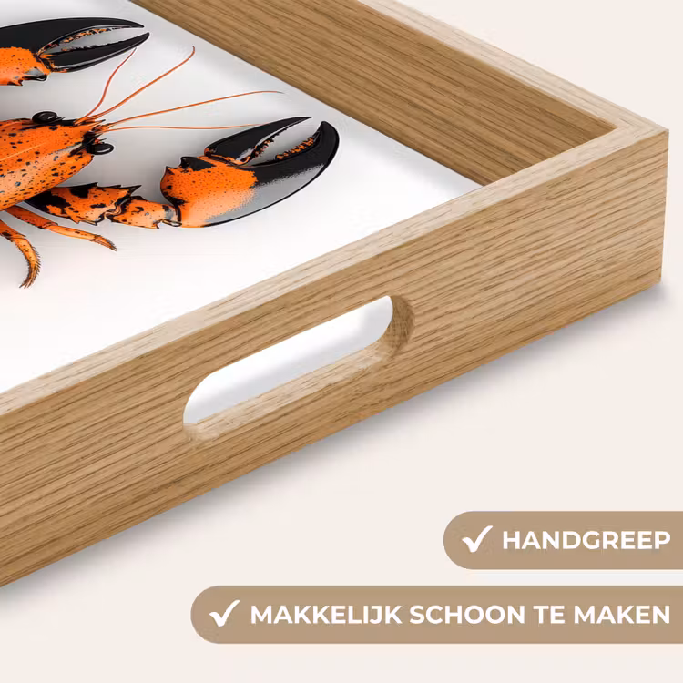 Dienblad - Kreeft - Zwart - Oranje - Wit - Uniek — 8