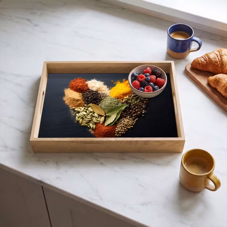 Dienblad - Specerijen - Mix - Hartvorm - Zwart — 3