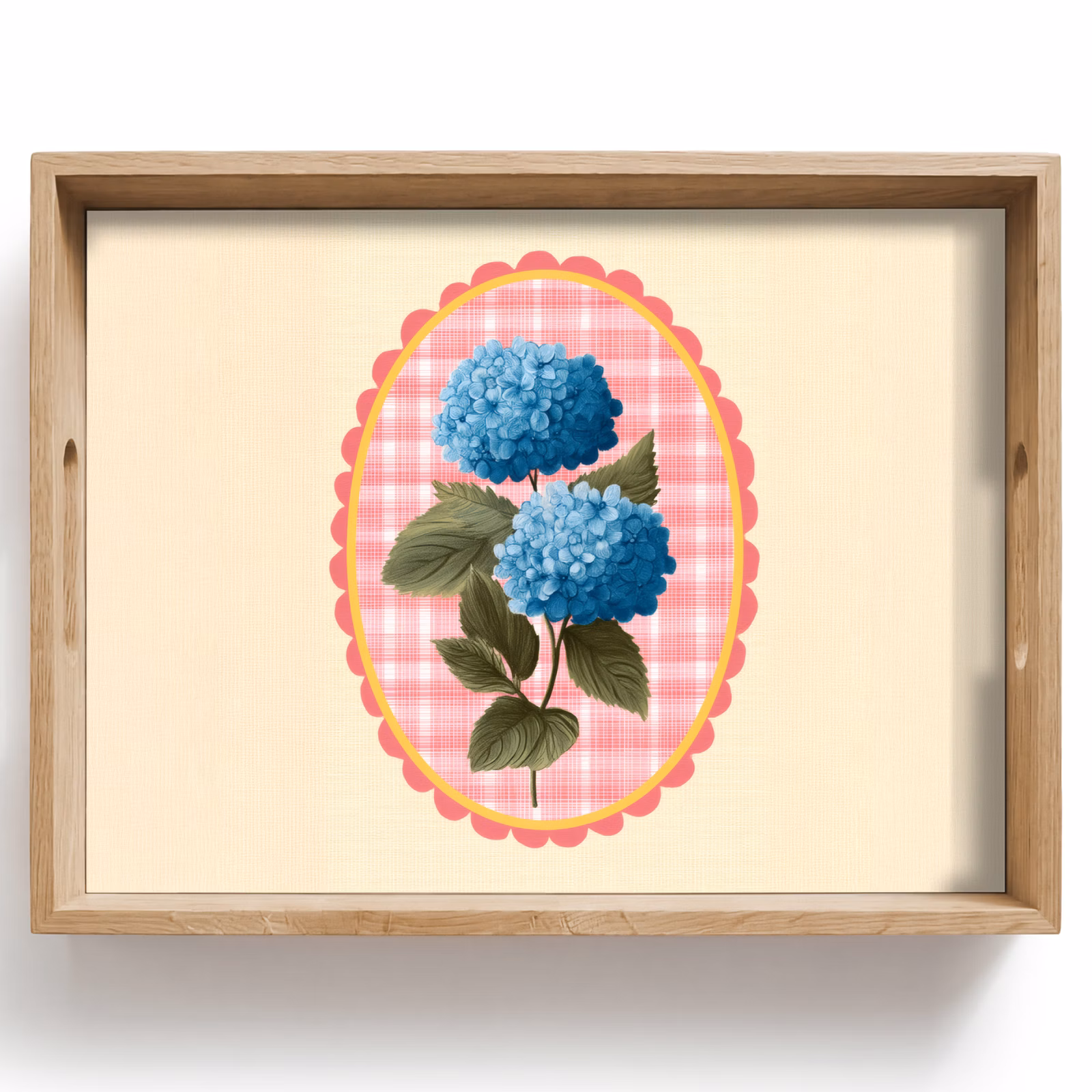 Dienblad - Bloemen - Blauw - Lijst - Bladeren — 1
