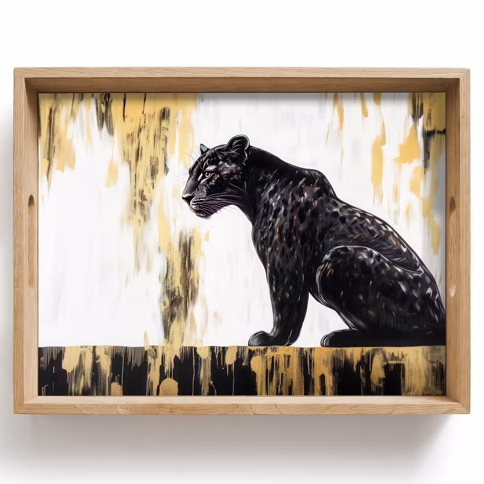 Dienblad - Panter - Zwart - Abstract - Goud — 1