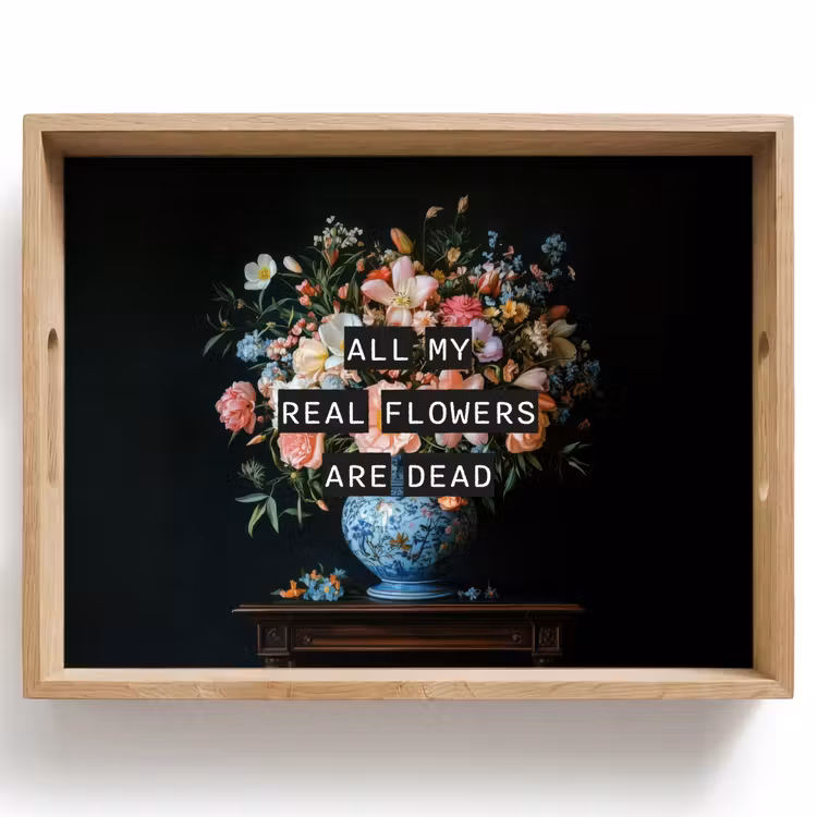 Dienblad - Bloemen - Art - Pastel - Quotes — 1