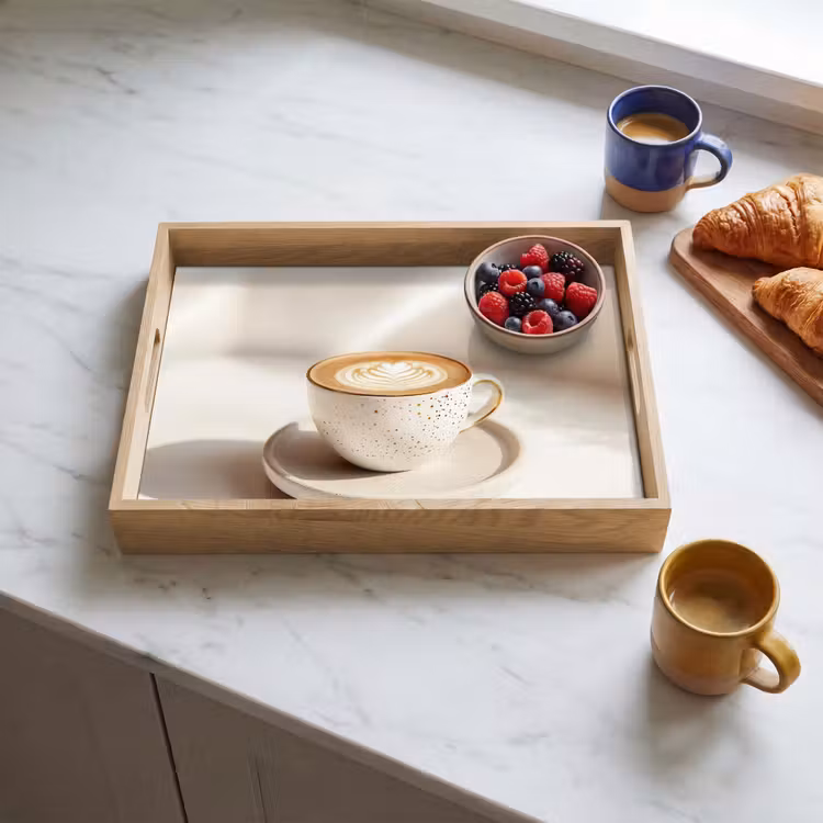 Dienblad - Cappuccino - Schuim - Schotel - Beige — 3