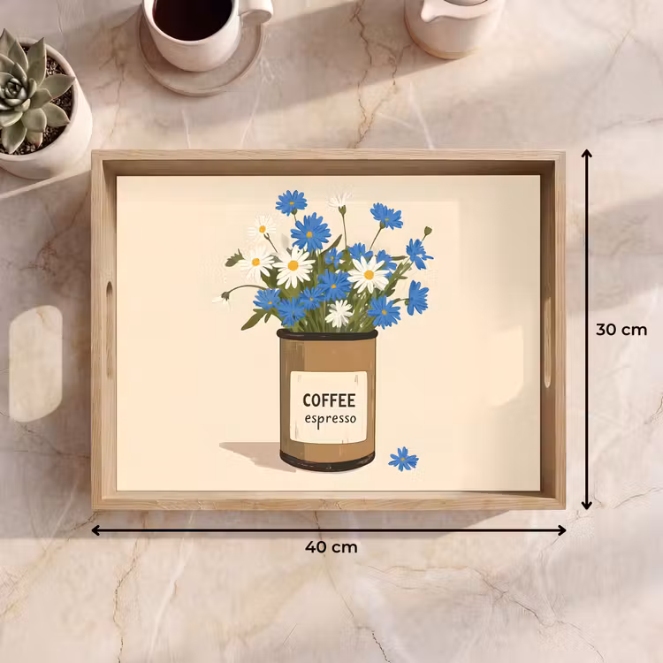 Dienblad - Coffee - Blik - Minimalistisch - Bloemen — 7