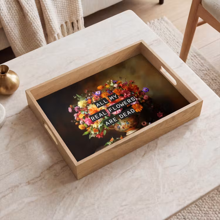 Dienblad - Kleur - Bloemen - Vintage - Bloemenvaas — 2