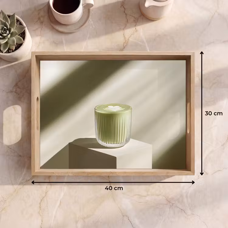 Dienblad - Matcha - Glas - Groen - Minimalistisch — 7