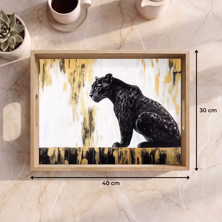 Dienblad - Panter - Zwart - Abstract - Goud — 7