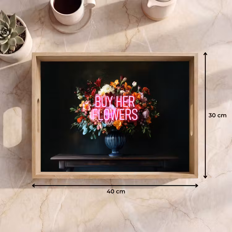 Dienblad - Quote - Bloemen - Vaas - Neon — 7