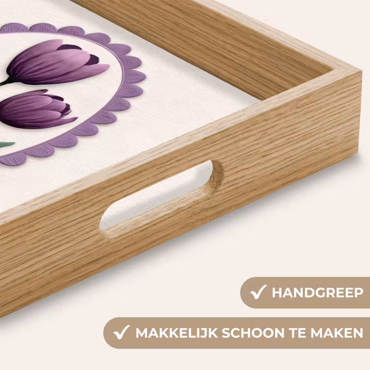 Dienblad - Tulpen - Paars - Lijst - Bladeren — 8