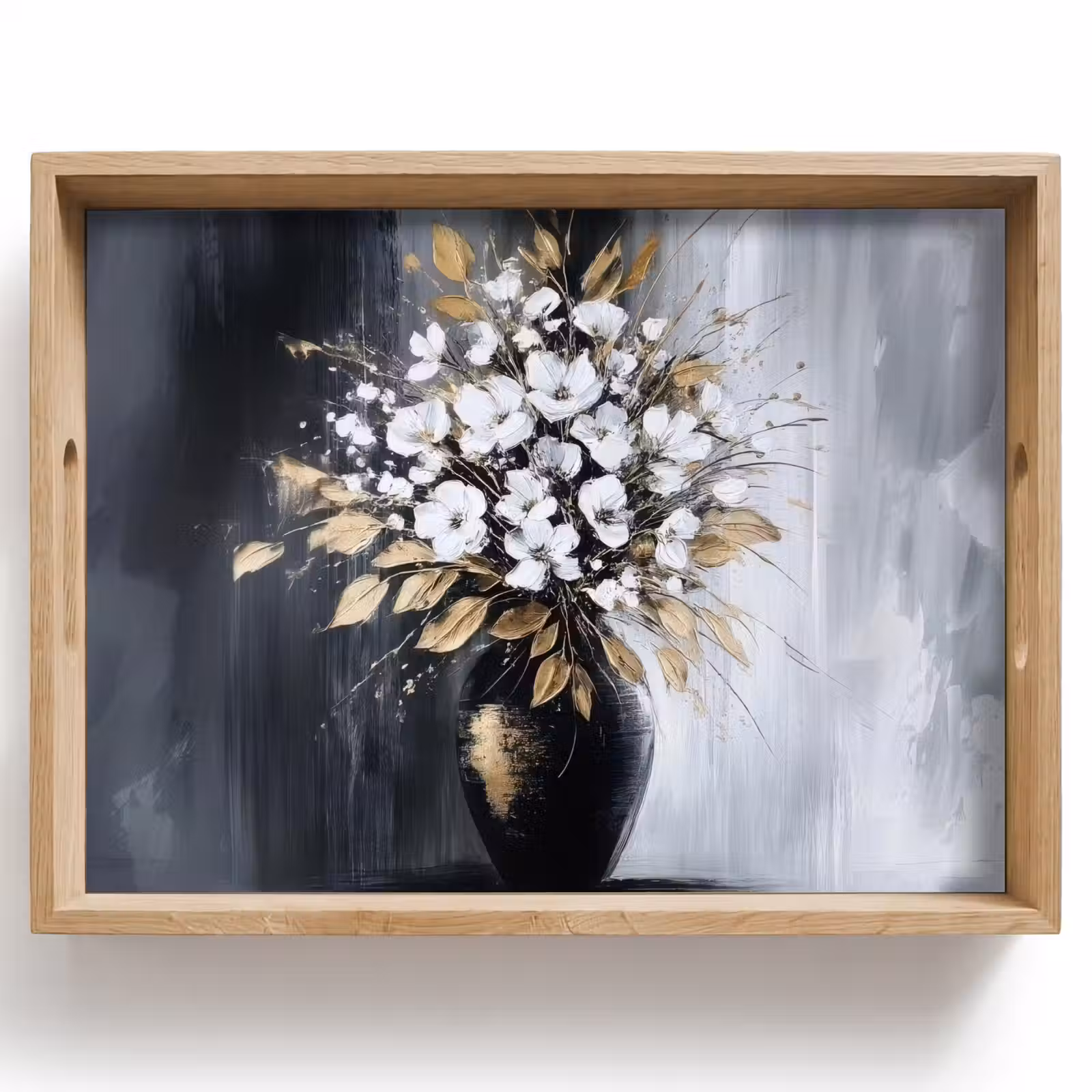 Dienblad - Bloemen - Wit - Vaas - Abstract — 1