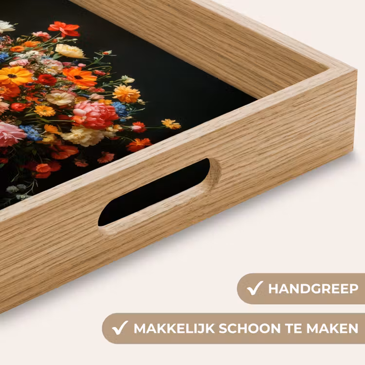Dienblad - Goud - Bloemen - Kleuren - Vaas — 8