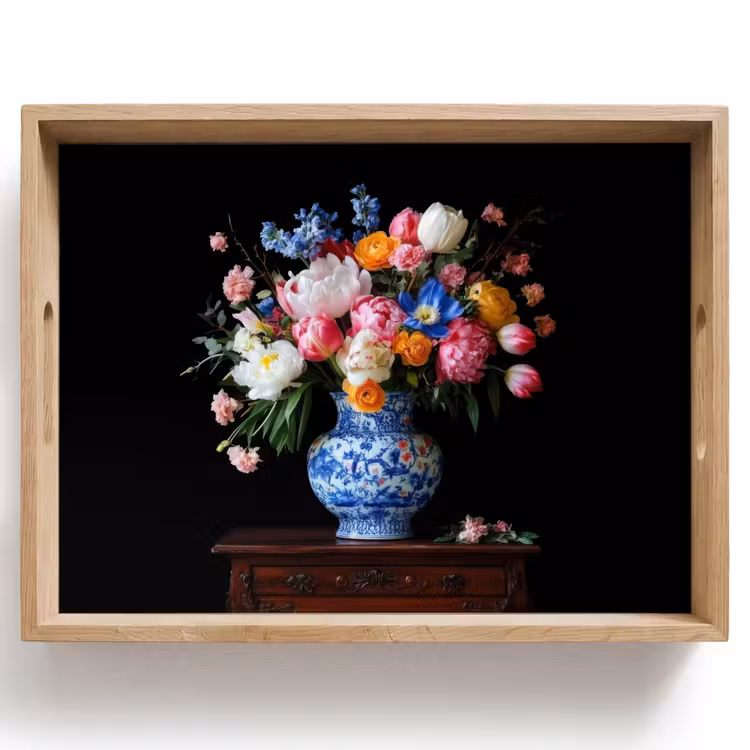 Dienblad - Rozen - Bloemen - Vaas - Boeket — 1