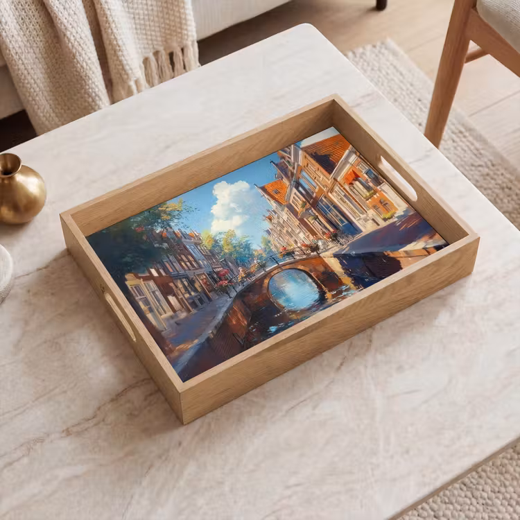 Dienblad - Stad - Gracht - Zon - Fietsen — 2