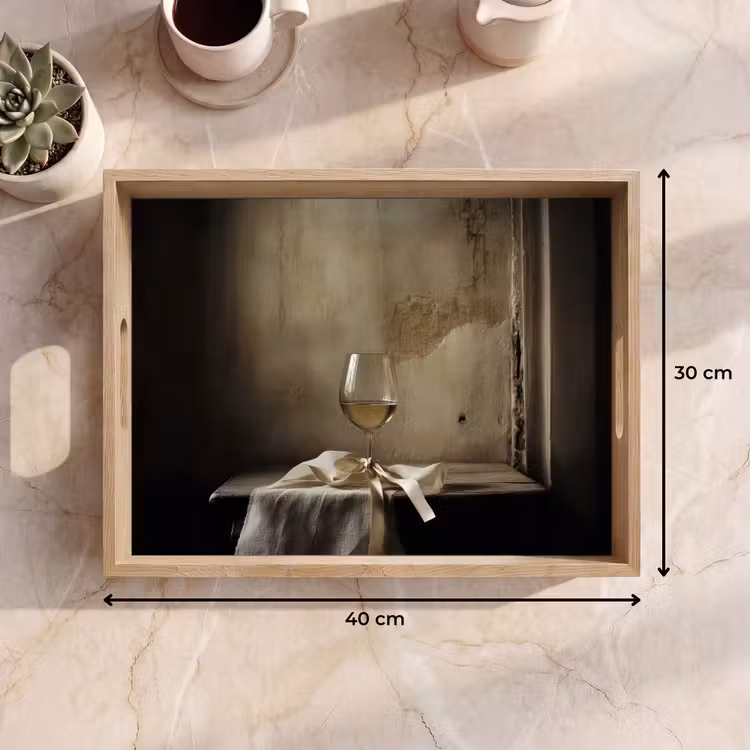 Dienblad - Strik - Beige - Witte - Wijn — 7