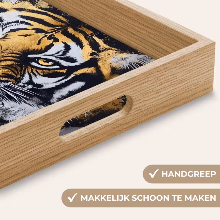 Dienblad - Tijger - Verfspatten - Goud — 8