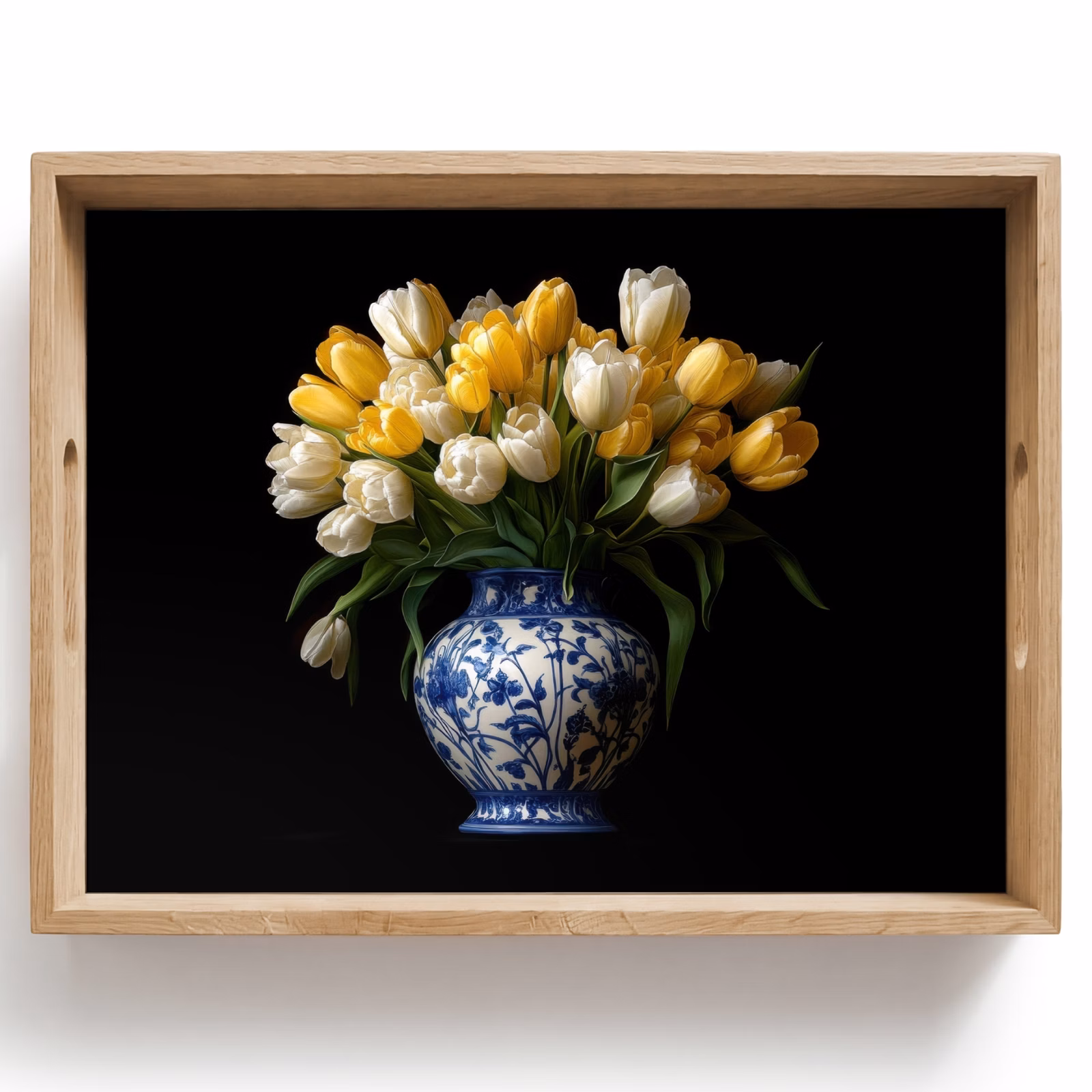 Dienblad - Geel - Tulpen - Vaas - Bloemen — 1