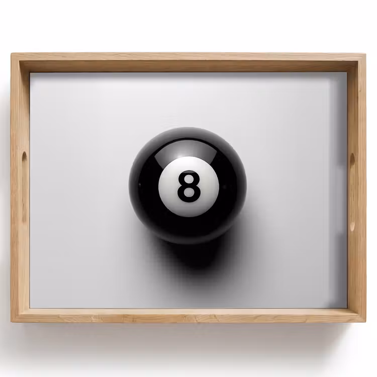 Dienblad - Biljartbal - Getal - Acht - Wit — 1