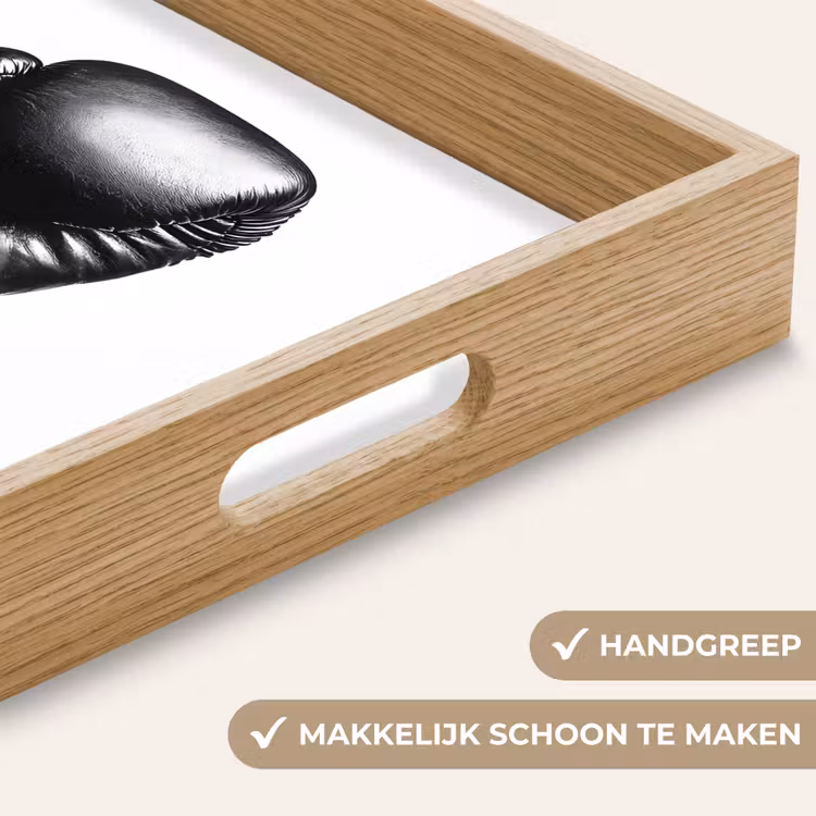Dienblad - Bokshandschoen - Zwart - Hand — 8
