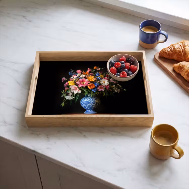 Dienblad - Kleur - Vaas - Bloemen - Boeket — 3